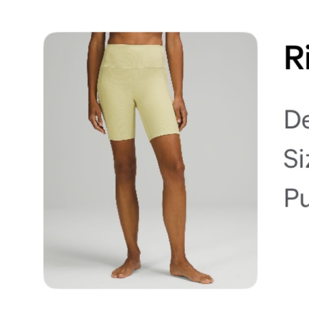 Lululemon Ribbed Contour High Rise Shorts